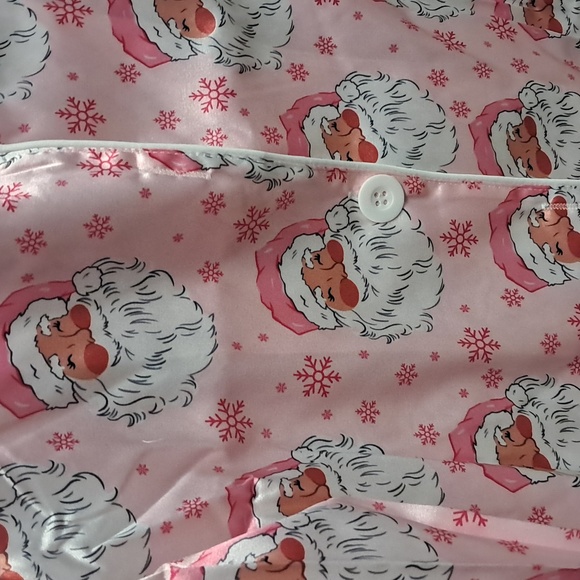 Women's Pink Feather Trim Pajama Set - Picture 5 of 6